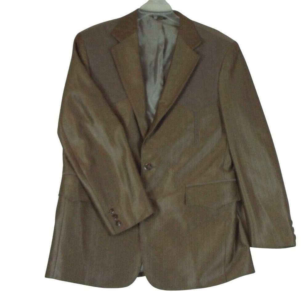 Vintage U.S. West Apparel Men Western Blazer Jacket 40R Suede Yoke Brown Cowboy